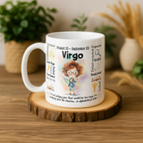 Virgo Zodiac Mug | Star Sign Gift | Astrology Coffee Cup (Aug 23 - Sep 22)
