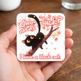 Who Needs Luck I Have a Black Cat Mug – Funny Cat Lover Gift, Spooky Black Cat Coffee Cup for Her