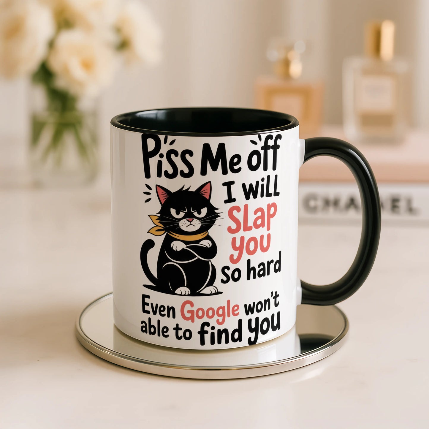 Piss Me Off I Will Slap You Mug • Funny Grumpy Cat Mug • Cat Lover Gift • Funny Rude Mug • Gift for Her Him • Birthday Gift • Tea Coffee Mug