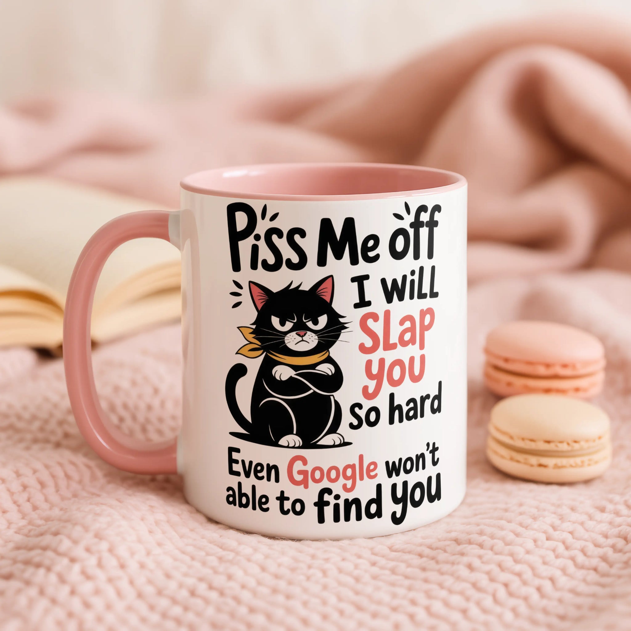 Piss Me Off I Will Slap You Mug • Funny Grumpy Cat Mug • Cat Lover Gift • Funny Rude Mug • Gift for Her Him • Birthday Gift • Tea Coffee Mug