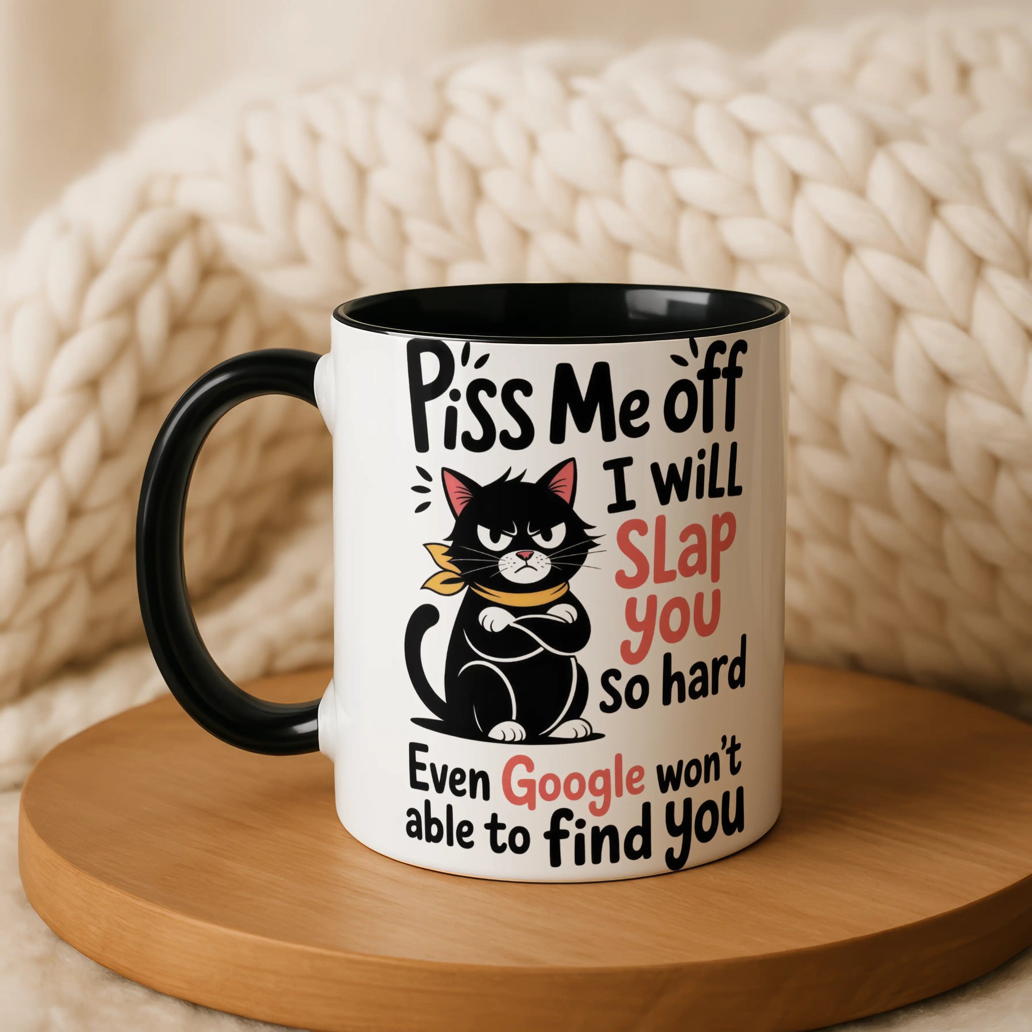 Piss Me Off I Will Slap You Mug • Funny Grumpy Cat Mug • Cat Lover Gift • Funny Rude Mug • Gift for Her Him • Birthday Gift • Tea Coffee Mug