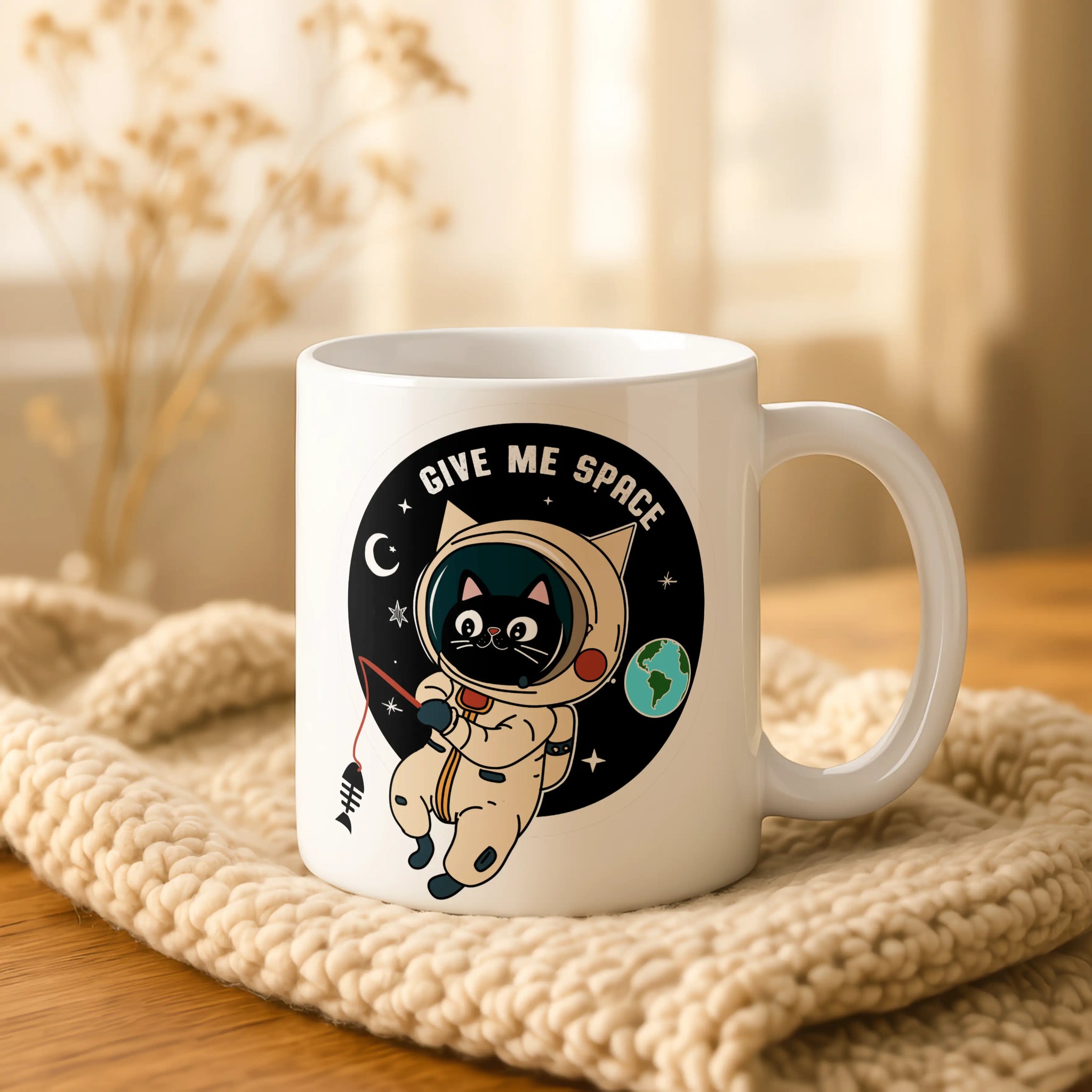 Give Me Space Mug • Funny Cat Astronaut Mug • Cat Lover Gift • Space Cat Mug • Gift for Her Him • Birthday Gift • Tea Coffee Mug